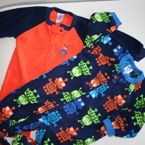 18M Robot Cool Footie Pajamas EUC Gerber Boy 2 pc! - Picture 7 of 16